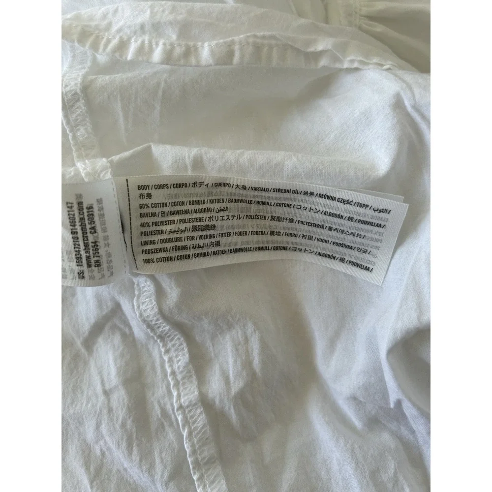 Abercrombie Sydney Smocked Tiered Maxi Dress White Cotton S Cottagecore Nap